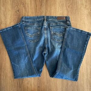 Rock &‎ Roll Riding Women's Bootcut Jeans Dark Wash Embroidered Pockets 34x32